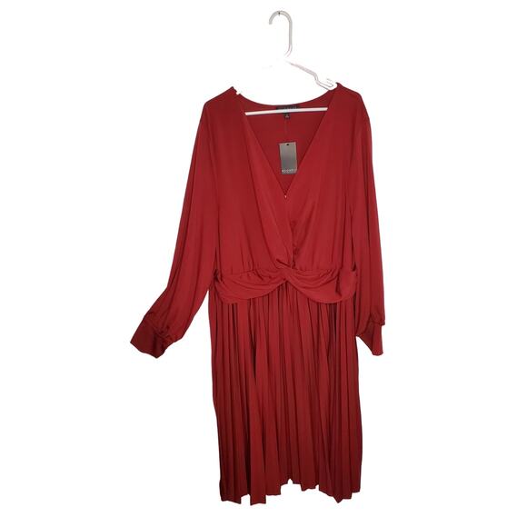 NWT Eloquii Knot Front Pleated Skirt Dress - Picture 2 of 7